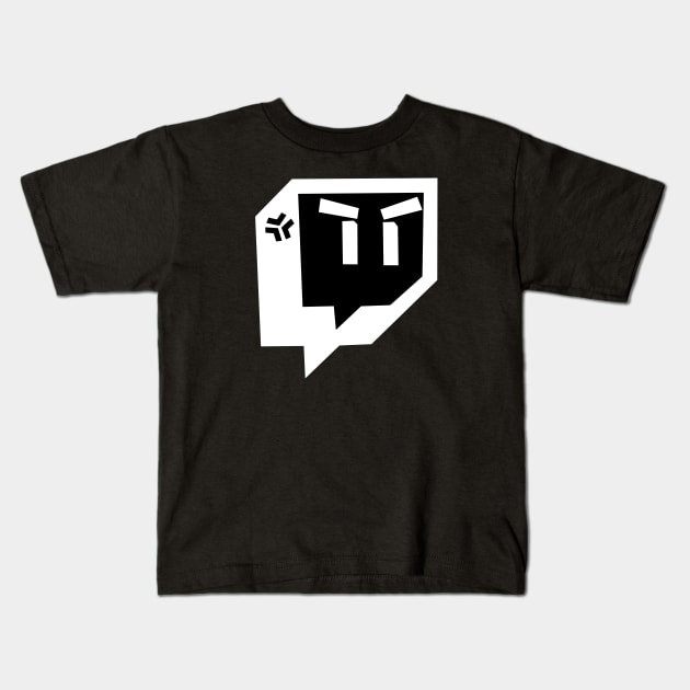 Twitch Angry (White) Kids T-Shirt by Ajiw